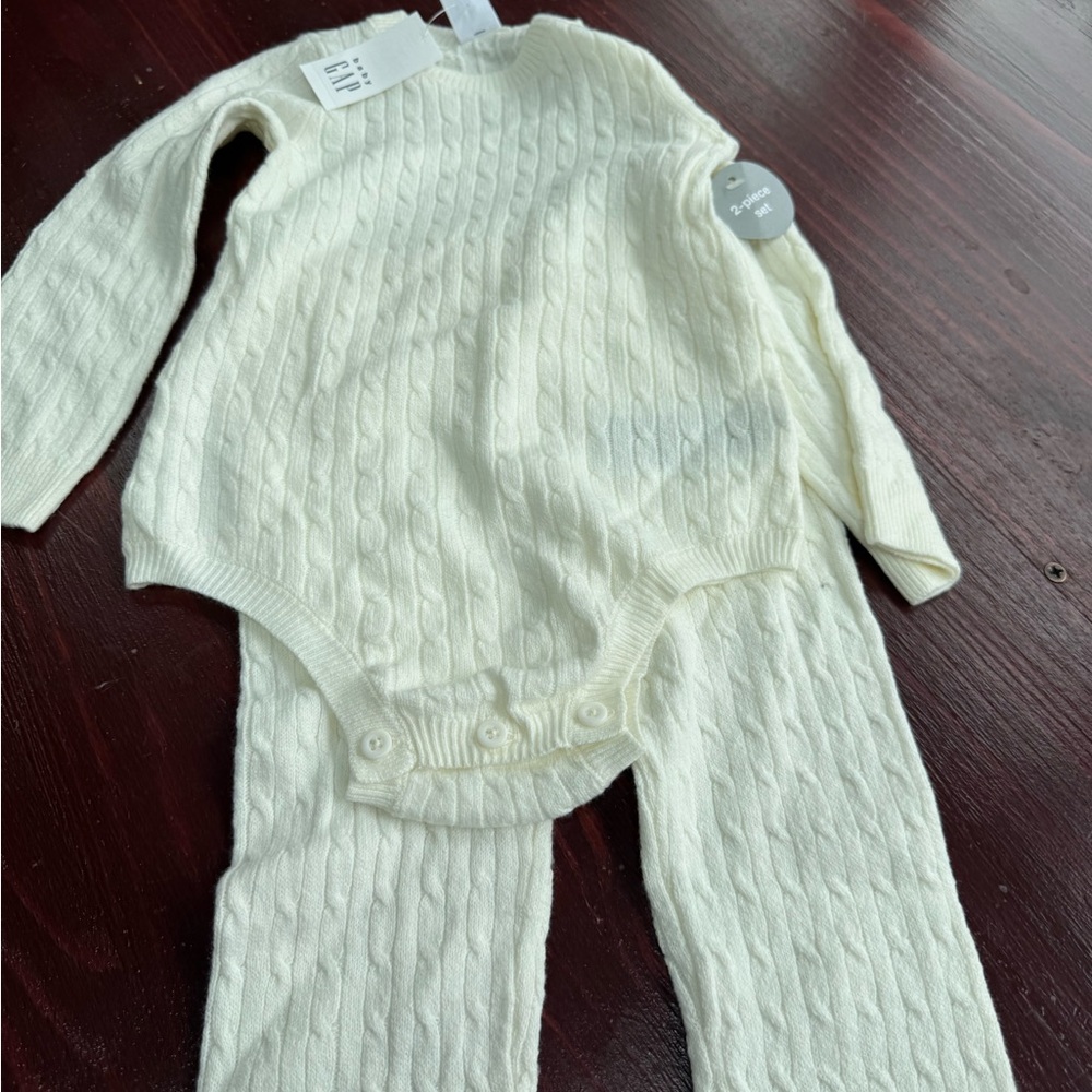 Cream Cable Knit Baby Outfit